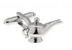 Silver Tone Aladdin Lucky Magic Lamp Cufflinks 3.jpg